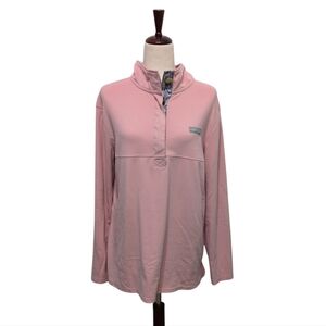 Simply Southern Pink Pullover Sweater Snakeskin Elbow Patch Size Large